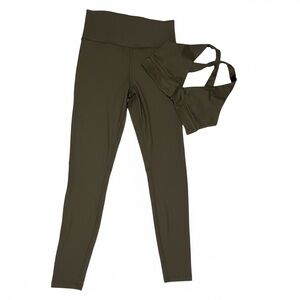 Olive Leggings & Sports Bra Set